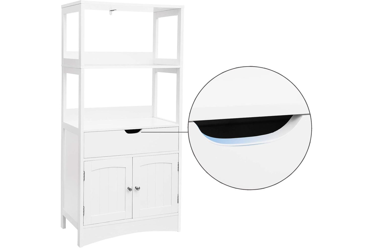 Vasagle  Upper Shelves Bathroom Storage Cabinet | White-7