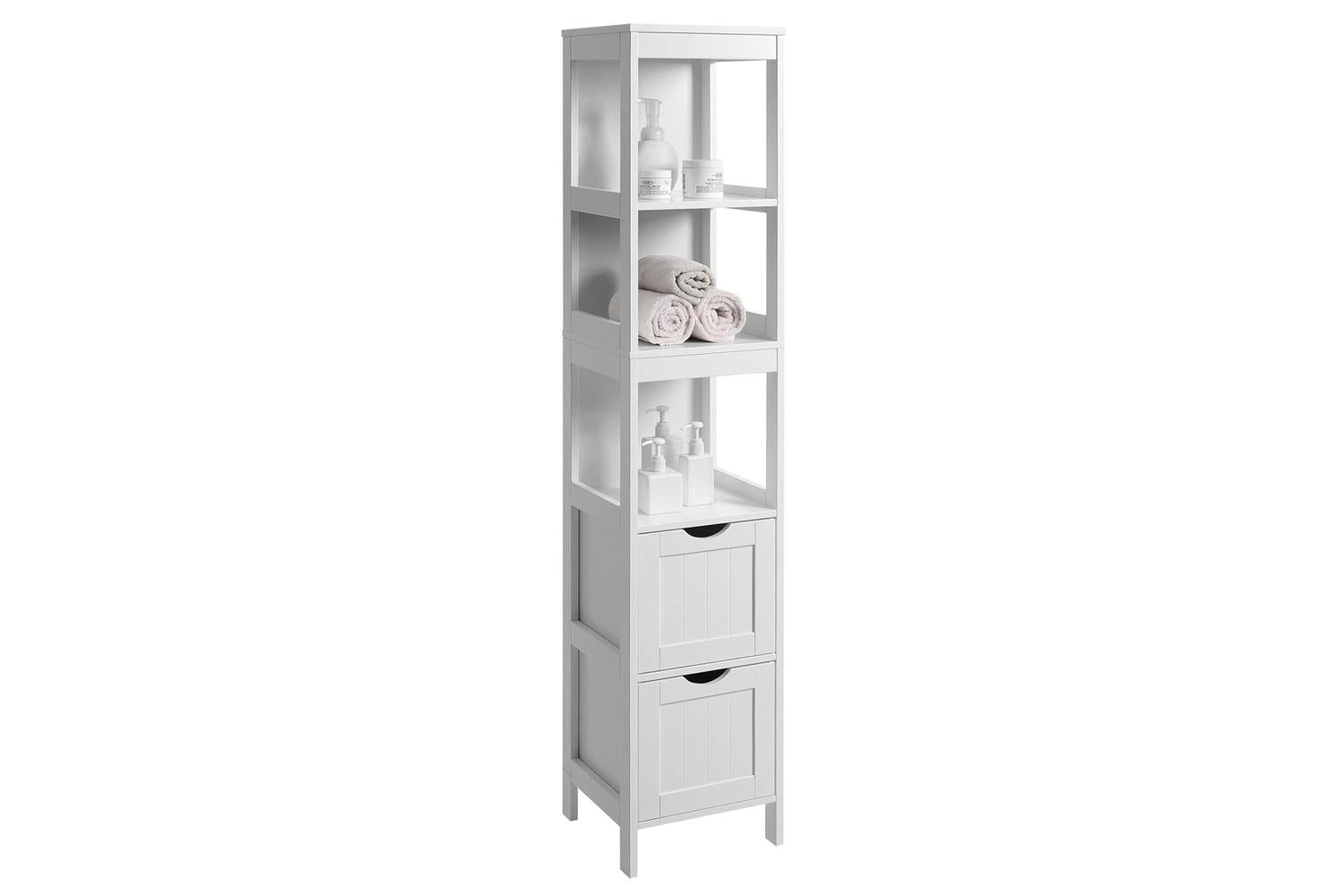 Vasagle  Linen Tower with 2 Drawers for Bathroom | White-4