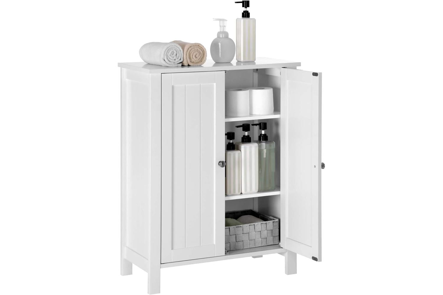 Vasagle  Floorstanding Bathroom Storage Sideboard | White-3