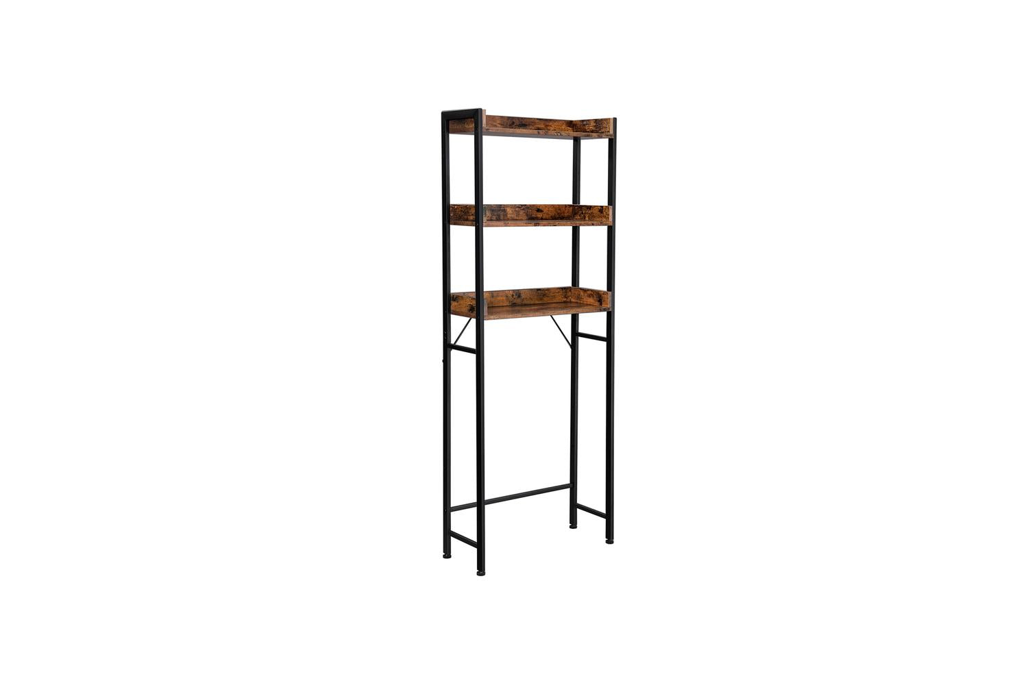 Vasagle Tall Bathroom Storage Shelf | Rustic Brown & Black-4