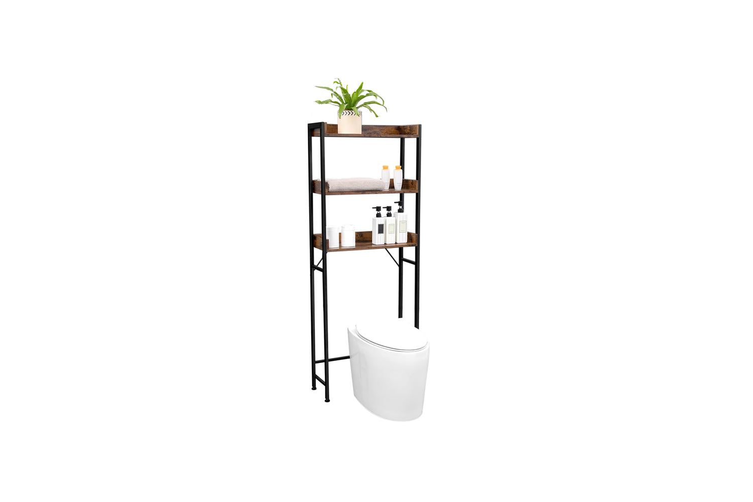 Vasagle Tall Bathroom Storage Shelf | Rustic Brown & Black-5