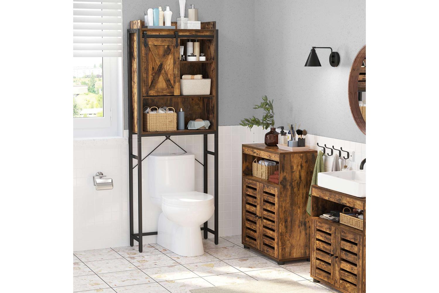 Vasagle Over-The-Toilet Oraganizer Rack | Rustic Brown & Black-3