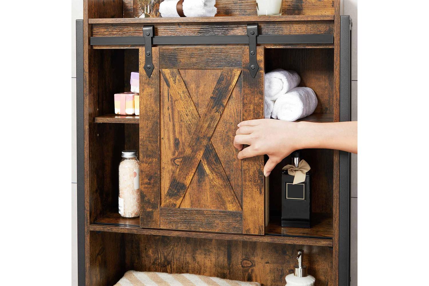 Vasagle Over-The-Toilet Oraganizer Rack | Rustic Brown & Black-5