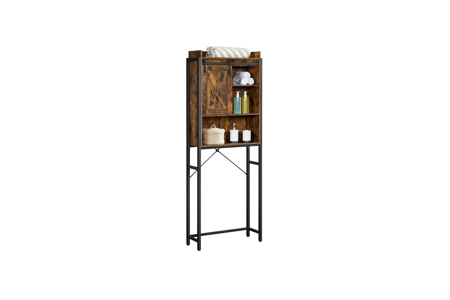 Vasagle Over-The-Toilet Oraganizer Rack | Rustic Brown & Black-7