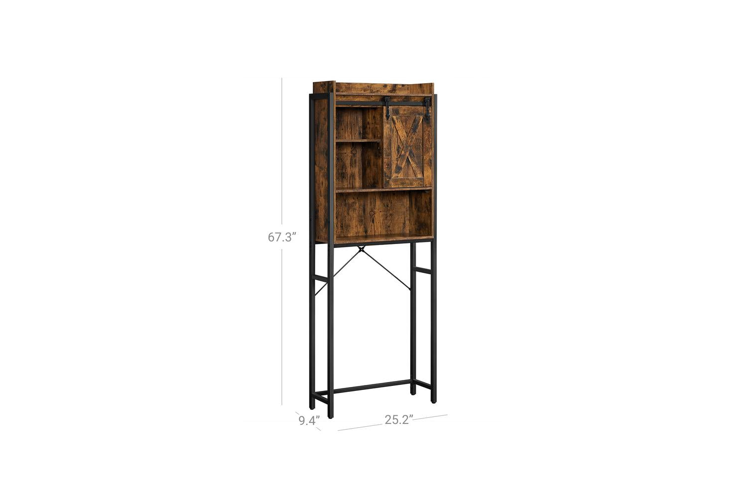 Vasagle Over-The-Toilet Oraganizer Rack | Rustic Brown & Black-8