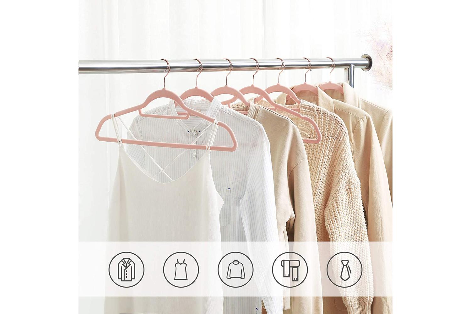 Songmics Velvet Clothes Hangers | Light Pink-3