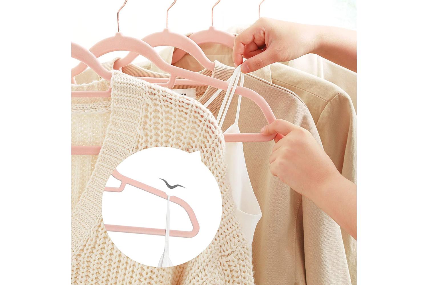 Songmics Velvet Clothes Hangers | Light Pink-5