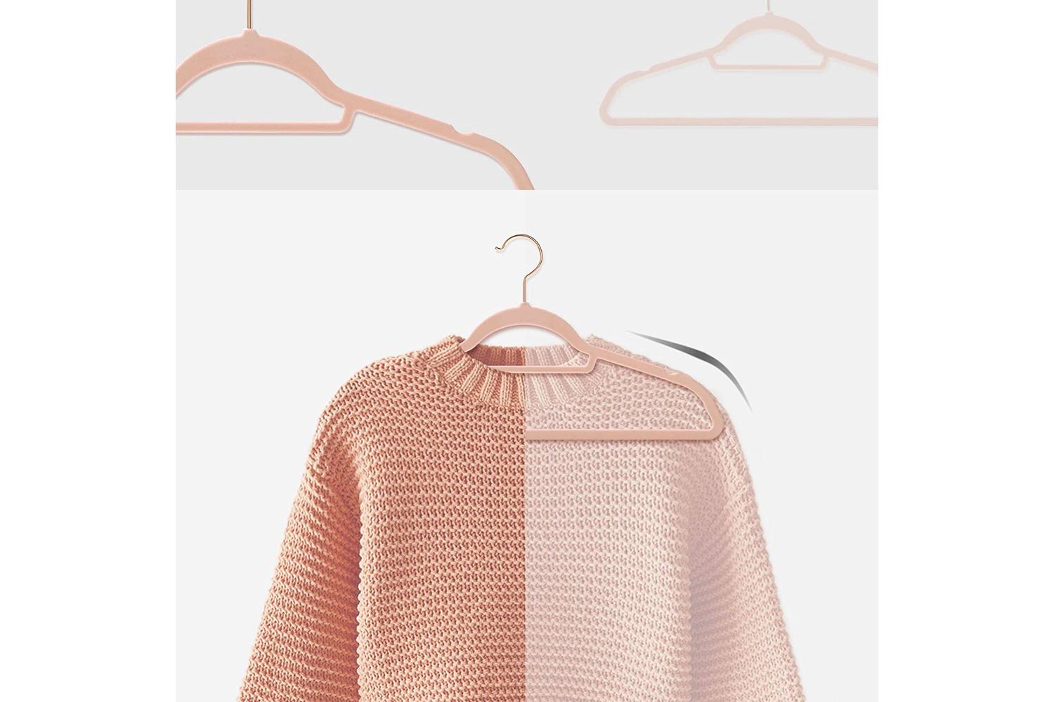 Songmics Velvet Clothes Hangers | Light Pink-6