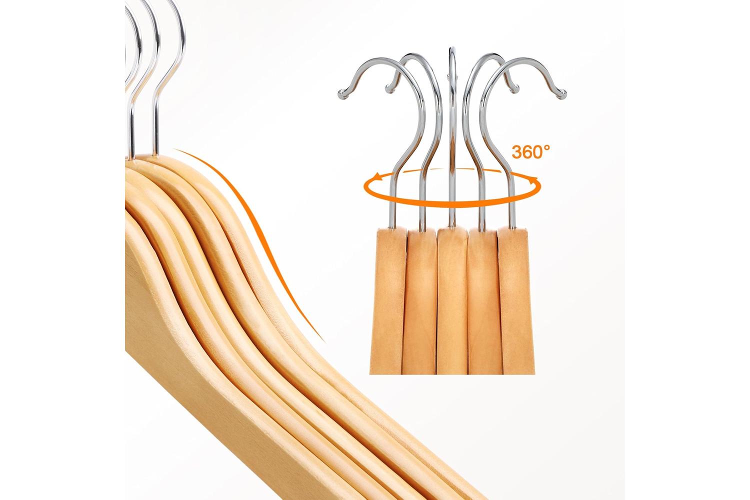 Songmics CRW001-20 Wooden Hangers | Pack of 2-3