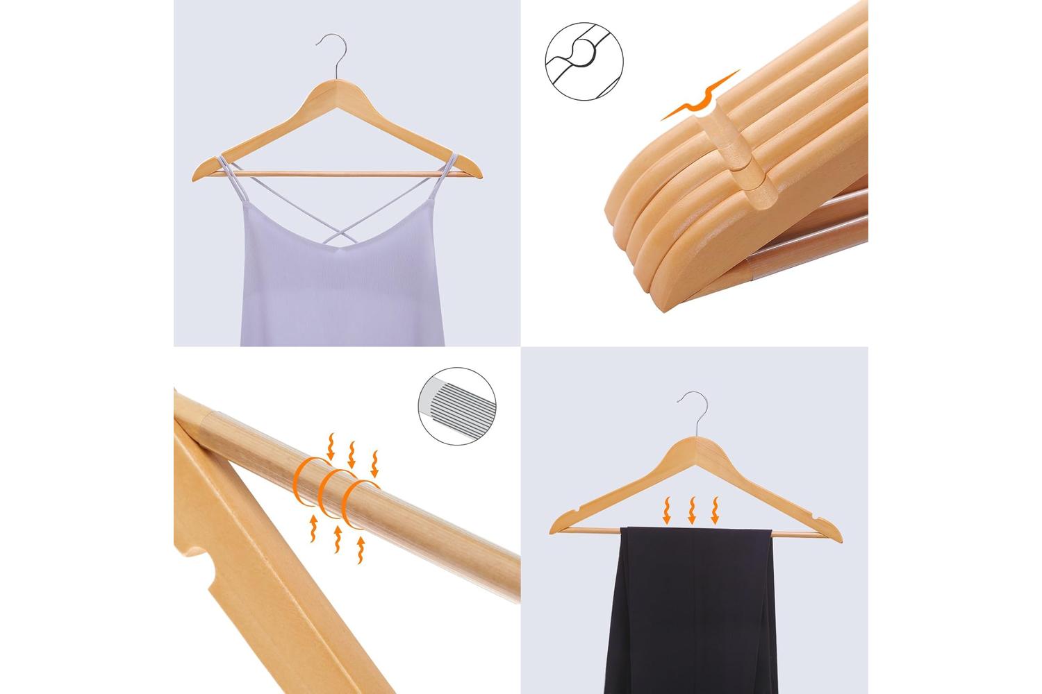 Songmics CRW001-20 Wooden Hangers | Pack of 2-4