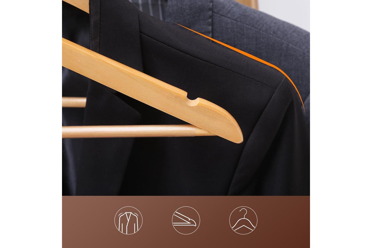 Songmics CRW001-20 Wooden Hangers | Pack of 2-6