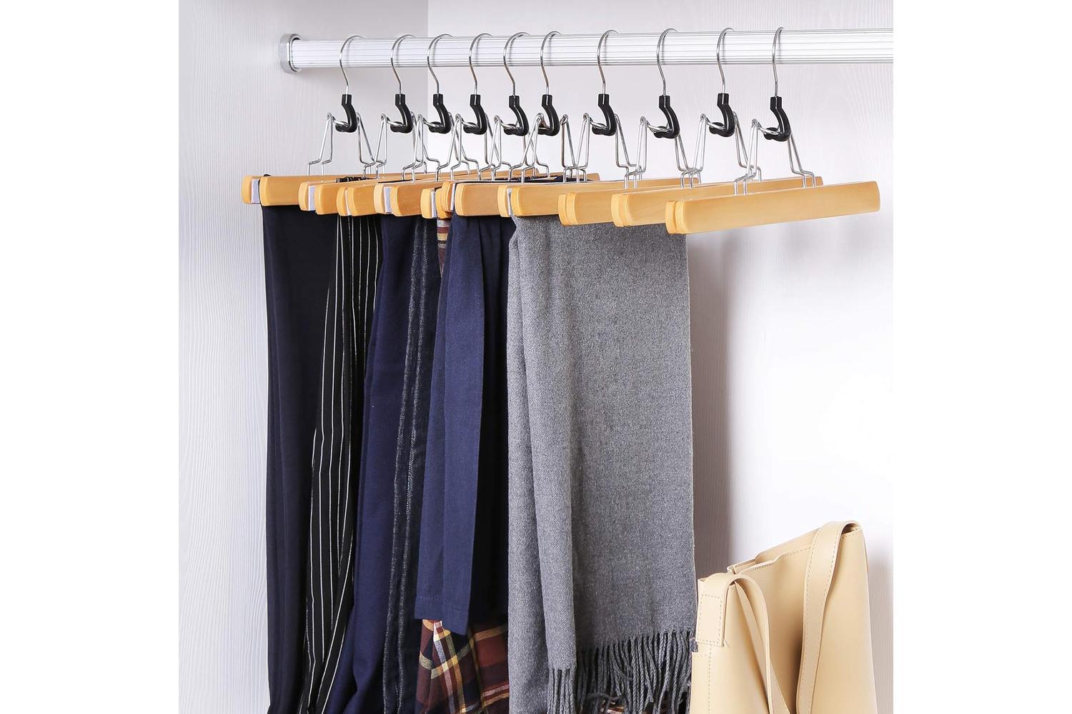 Songmics Crw007-12 Solid Wood Pants Hanger-2