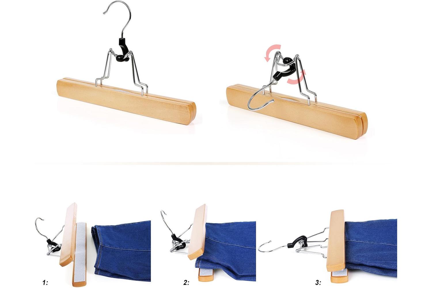 Songmics Crw007-12 Solid Wood Pants Hanger-6