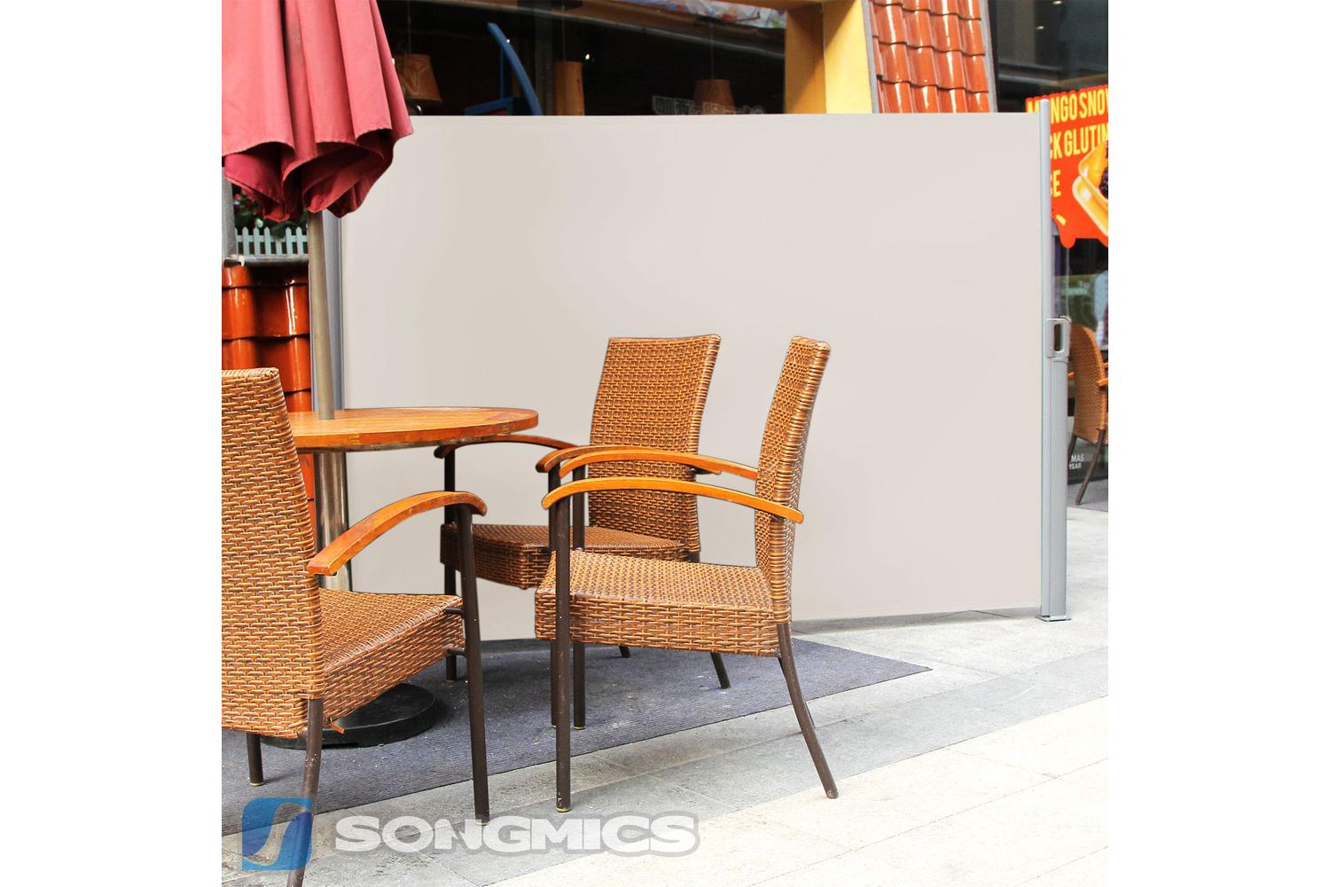 Songmics Beige Patio Side Awning-5