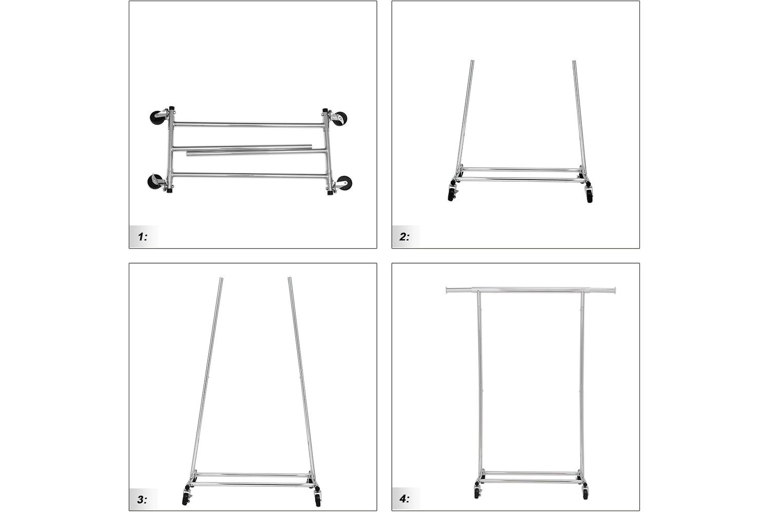 Songmics Clothes Rack with Shelf | Silver-5