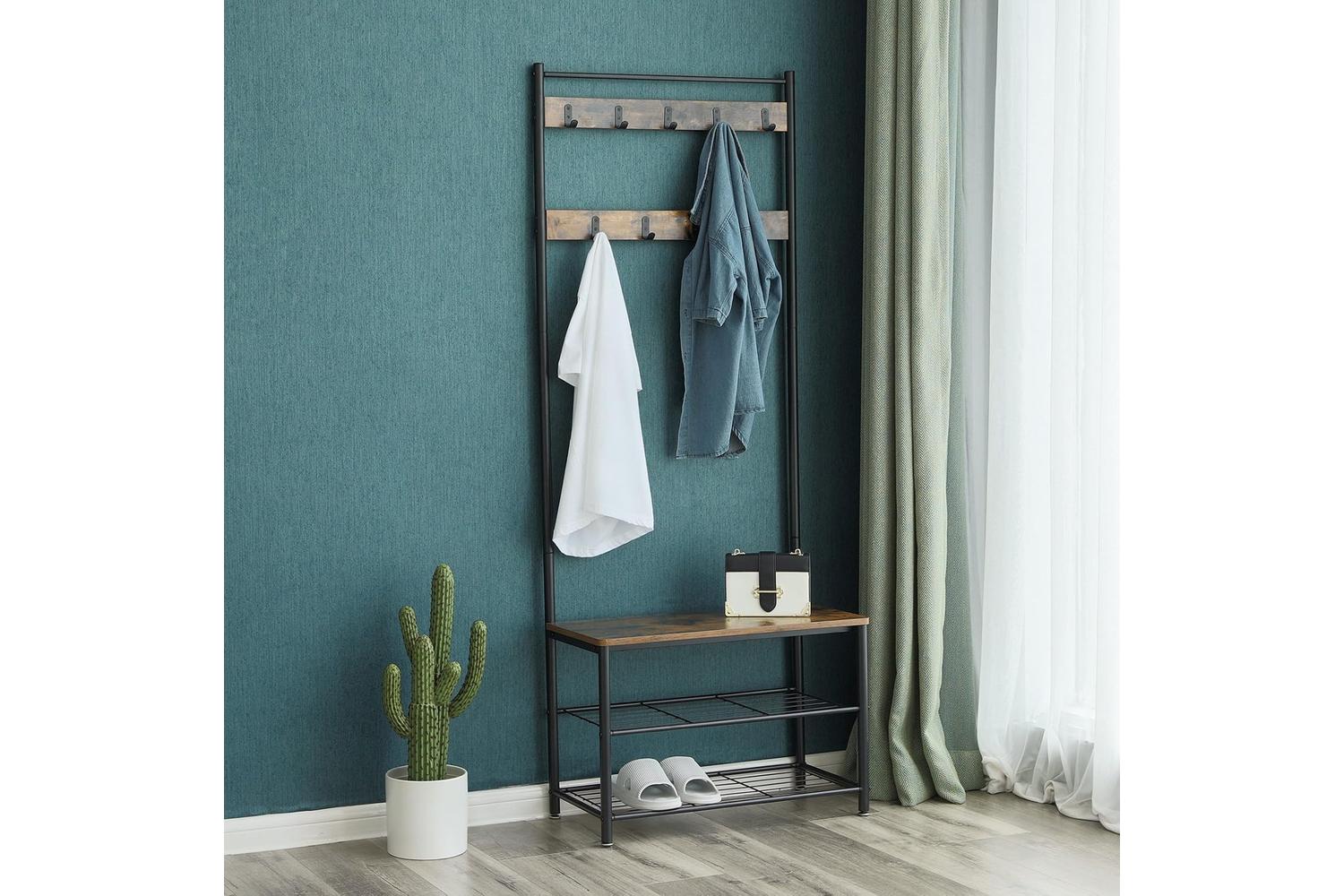 Vasagle Entryway Coat Rack | Black & Vintage-3