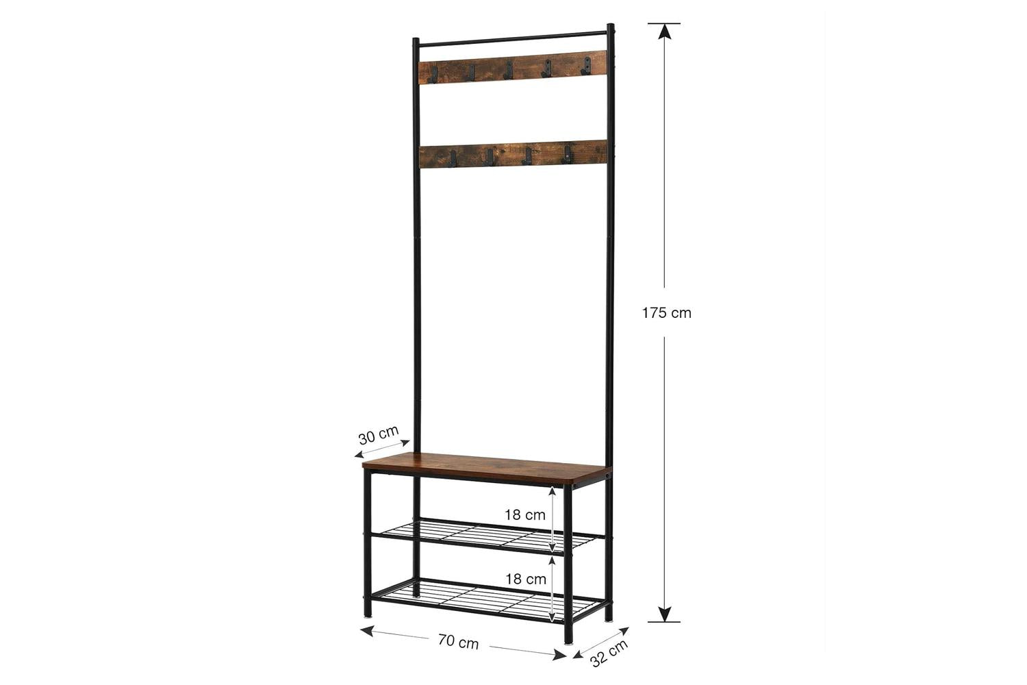Vasagle Entryway Coat Rack | Black & Vintage-6
