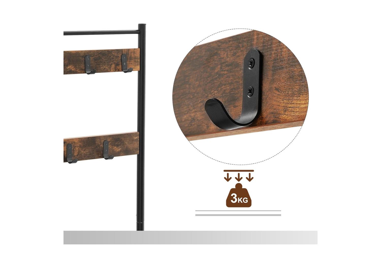 Vasagle Entryway Coat Rack | Black & Vintage-7