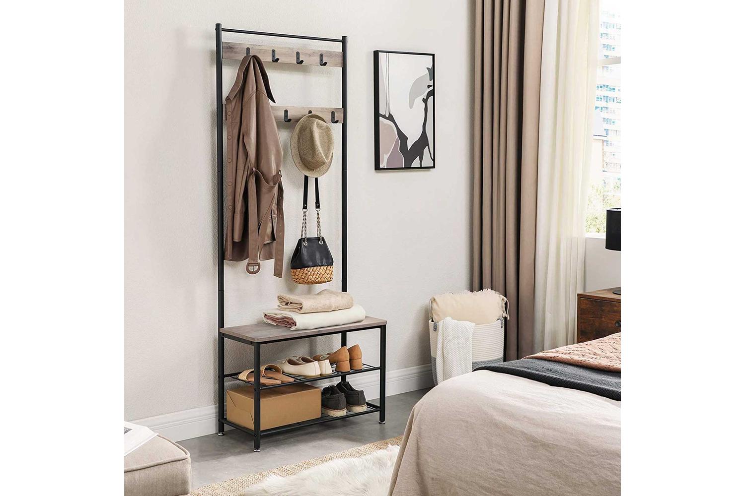 Vasagle Entryway Coat Rack | Greige & Black-5