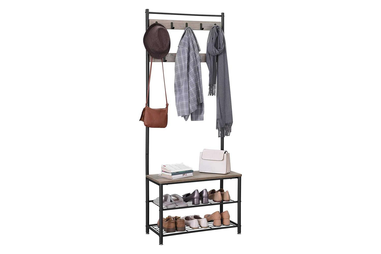 Vasagle Entryway Coat Rack | Greige & Black-6