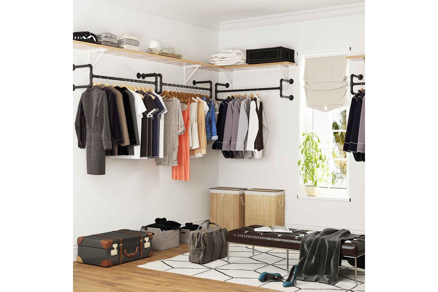 Songmics Industrial Pipe Clothes Rack | Black-4