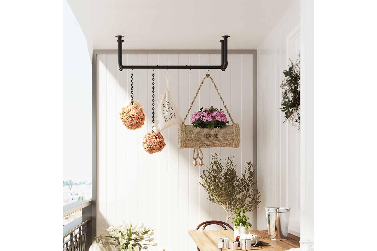 Songmics Industrial Pipe Clothes Rack | Black-5