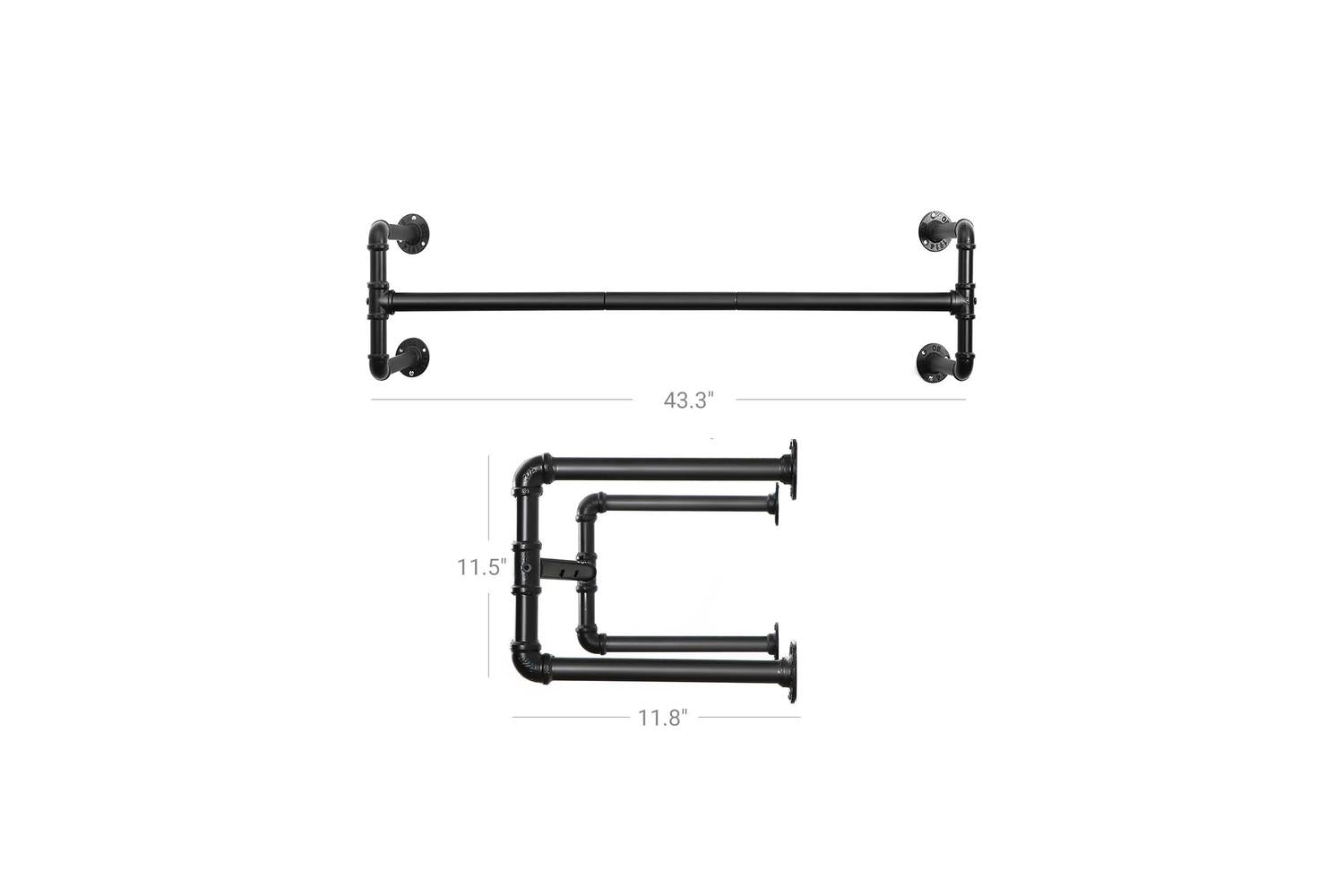 Songmics Industrial Pipe Clothes Rack | Black-7