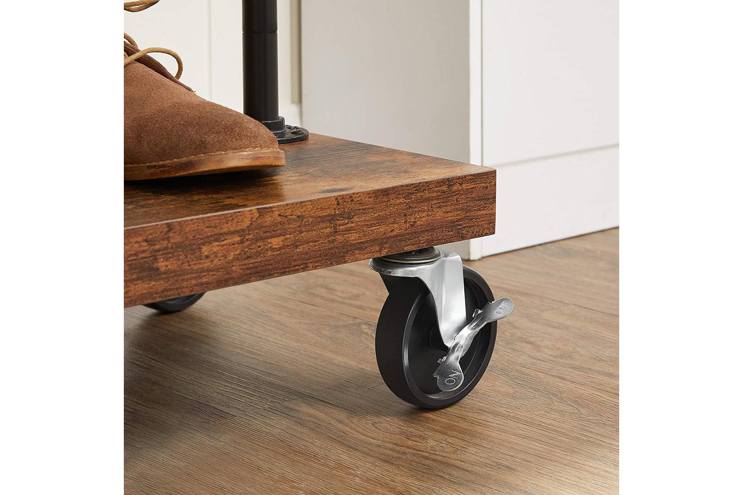 Vasagle Industrial Pipe Style Rolling Garment Rack with Shoe Shelf-8