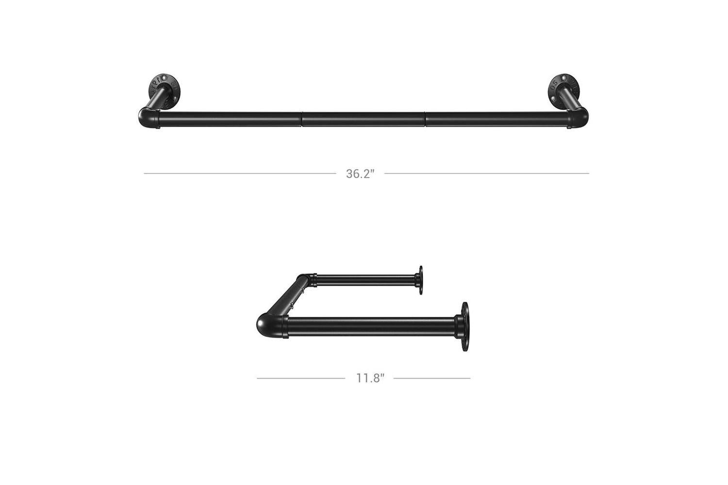 Songmics Wall Mounted Clothes Rack | Black-7