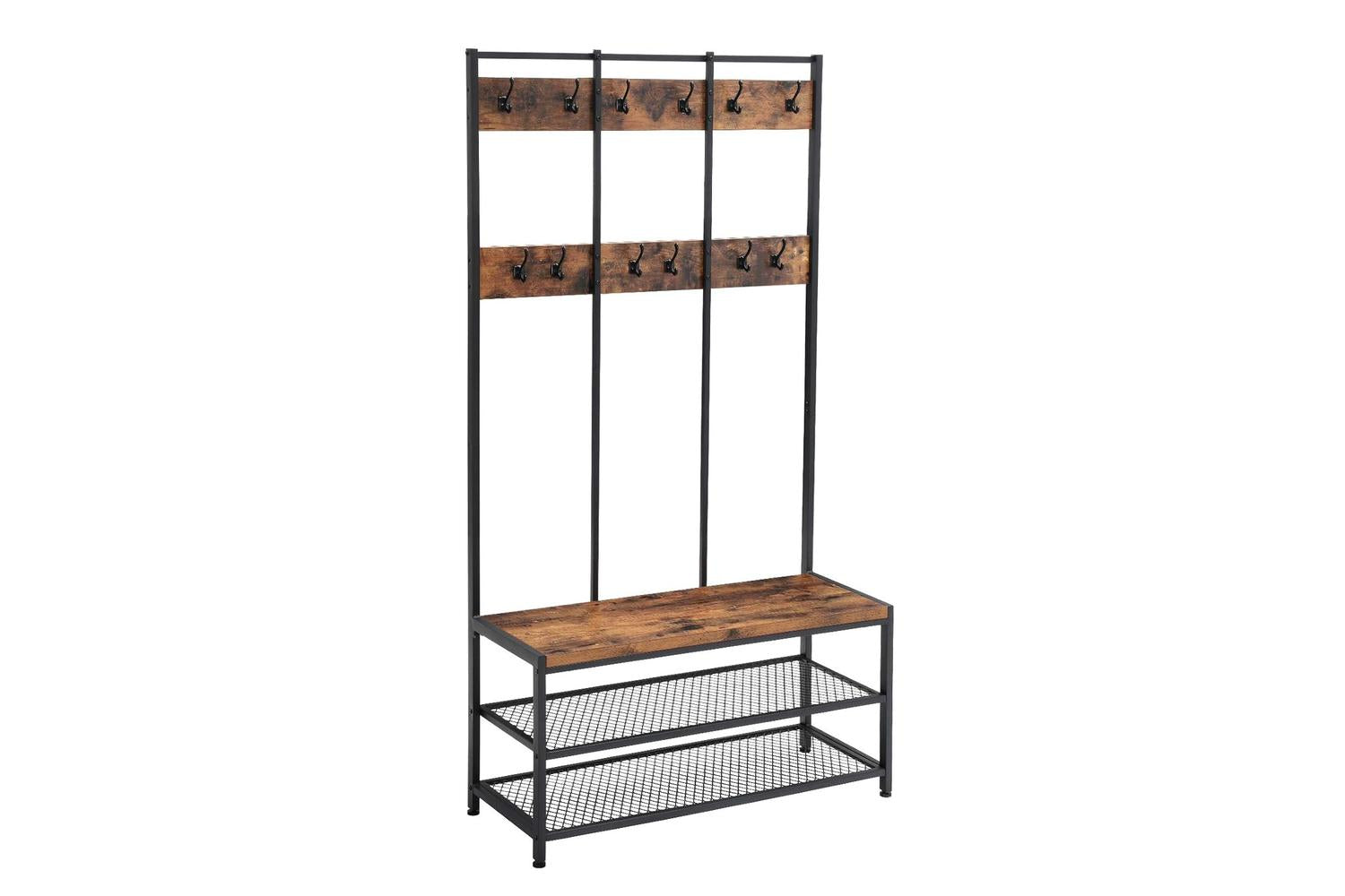 Vasagle Industrial Large Storage Coat Rack | Rustic Brown & Black