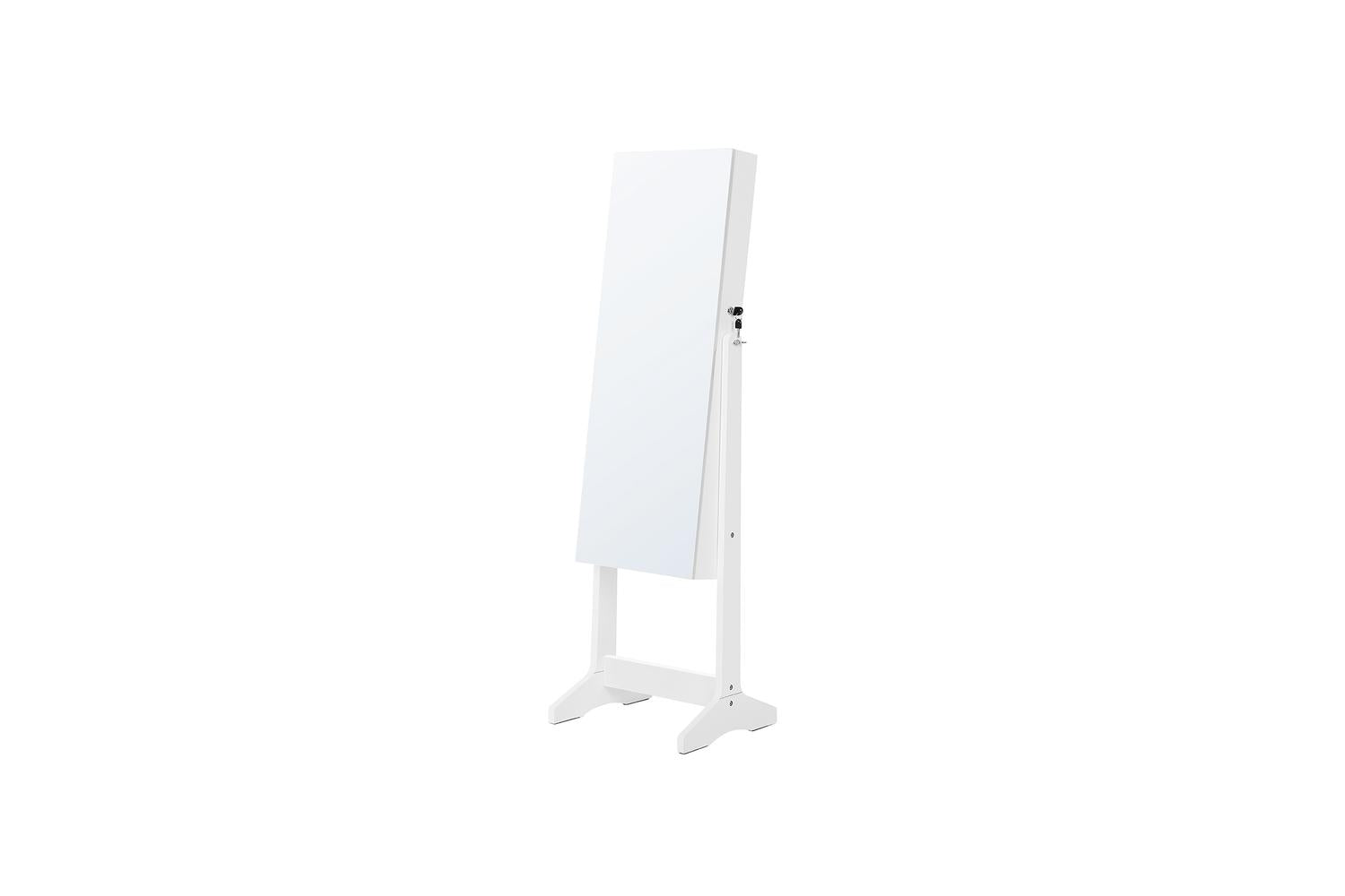 Songmics Freestanding Jewelry Cabinet Armoire with Mirror | White