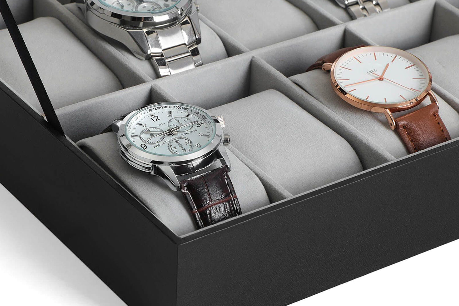 Songmics 10 Slots Watch Box | Black-6