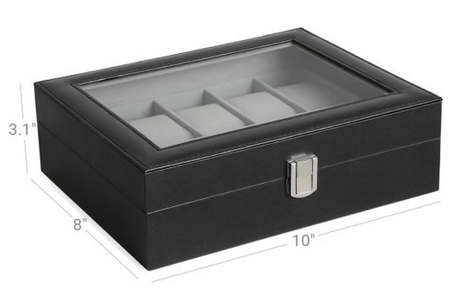 Songmics 10 Slots Watch Box | Black-7