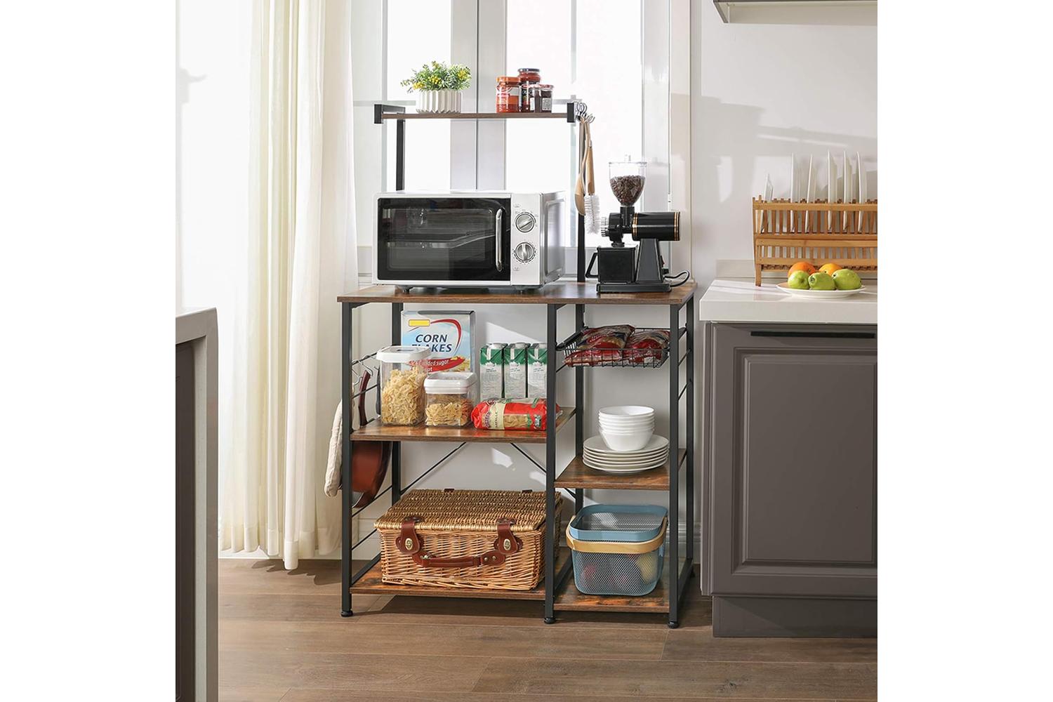 Vasagle Industrial Baker's Rack With Shelves | Rustic Brown-2