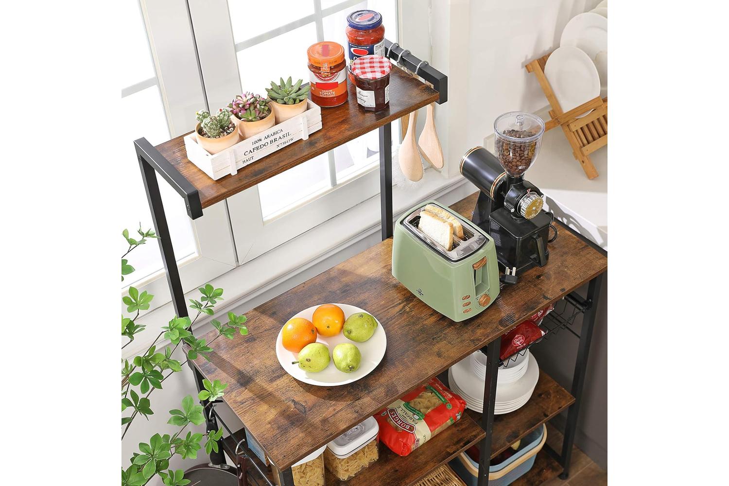 Vasagle Industrial Baker's Rack With Shelves | Rustic Brown-3
