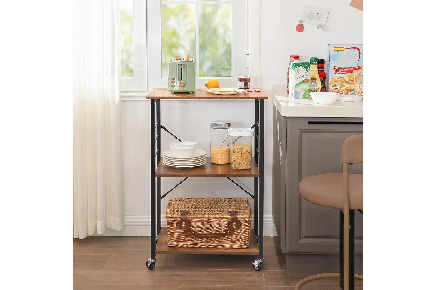 Vasagle Vintage Kitchen Shelf | Rustic Brown & Black-3