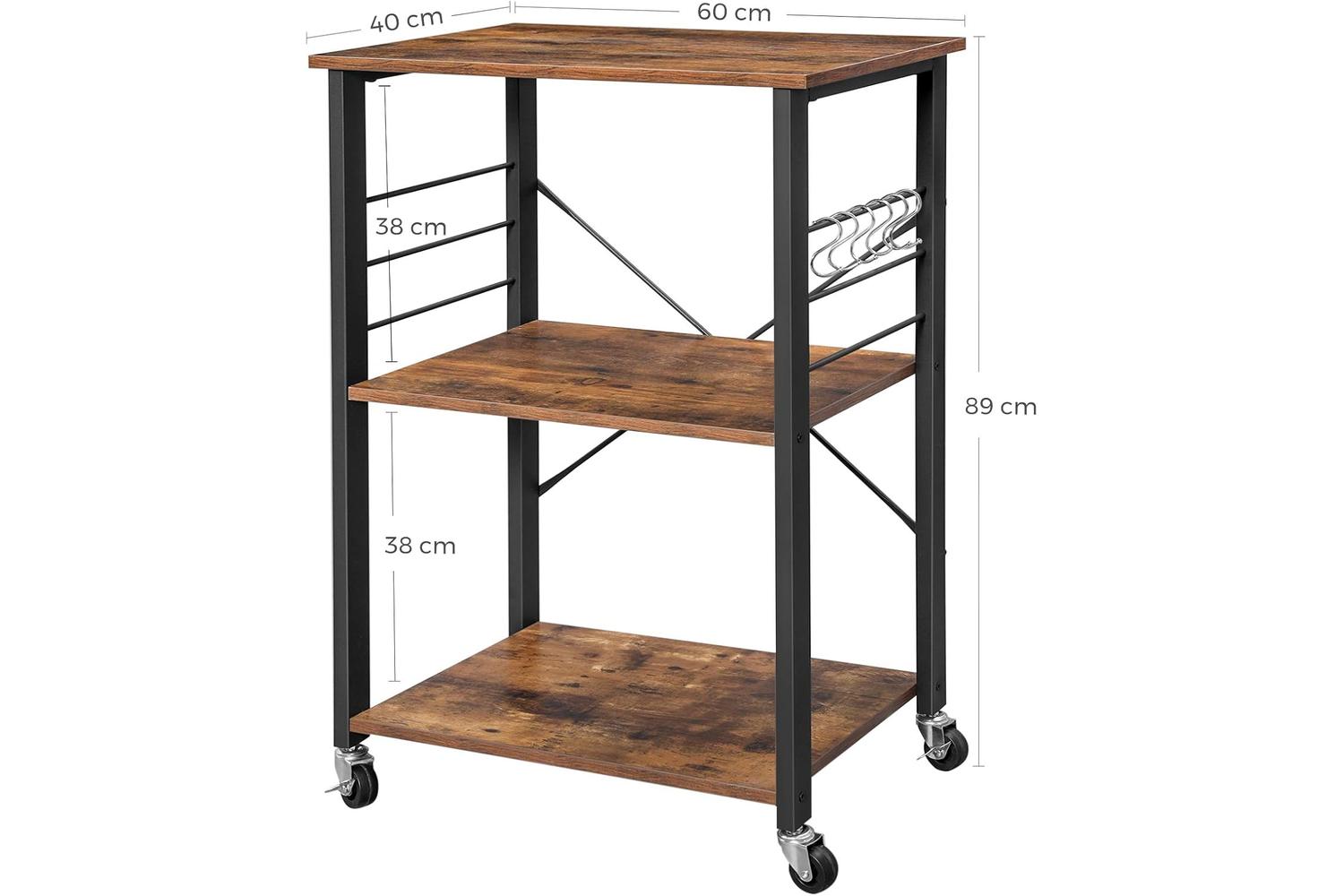Vasagle Vintage Kitchen Shelf | Rustic Brown & Black-5