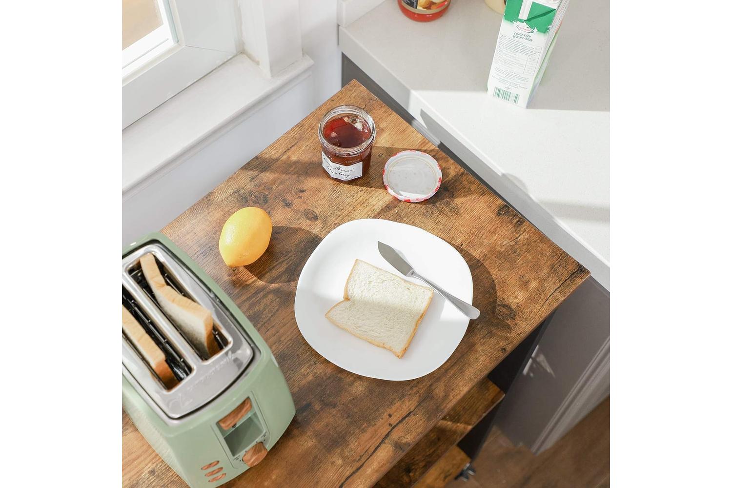 Vasagle Vintage Kitchen Shelf | Rustic Brown & Black-7