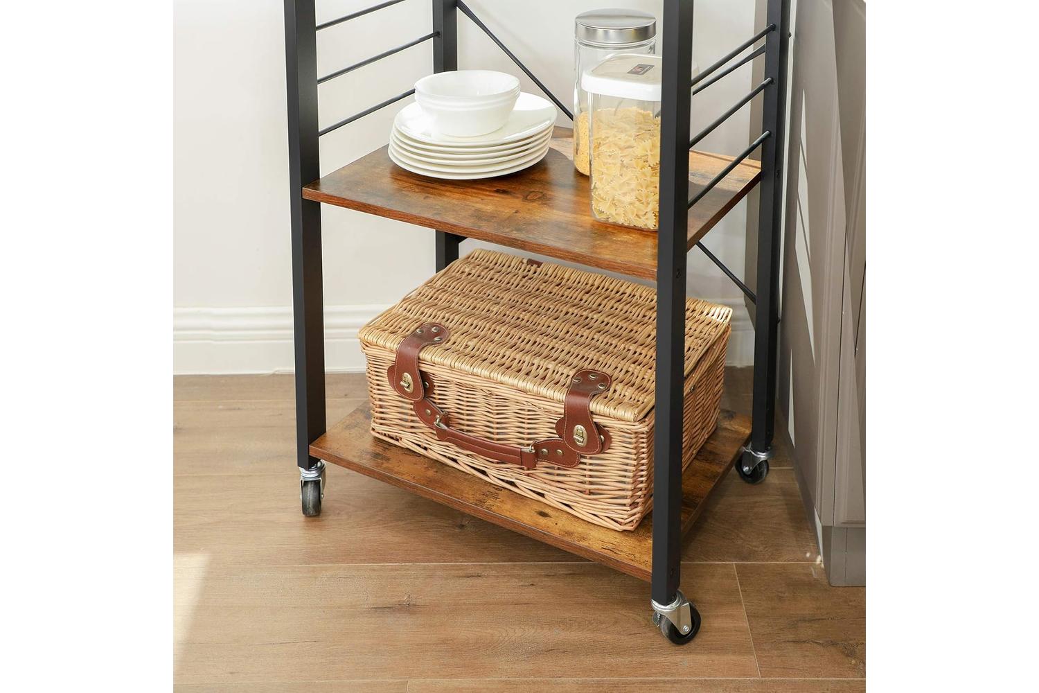 Vasagle Vintage Kitchen Shelf | Rustic Brown & Black-8