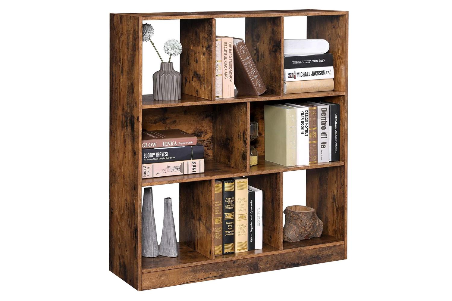 Vasagle 8 Compartment Bookshelf | Rustic Brown-4