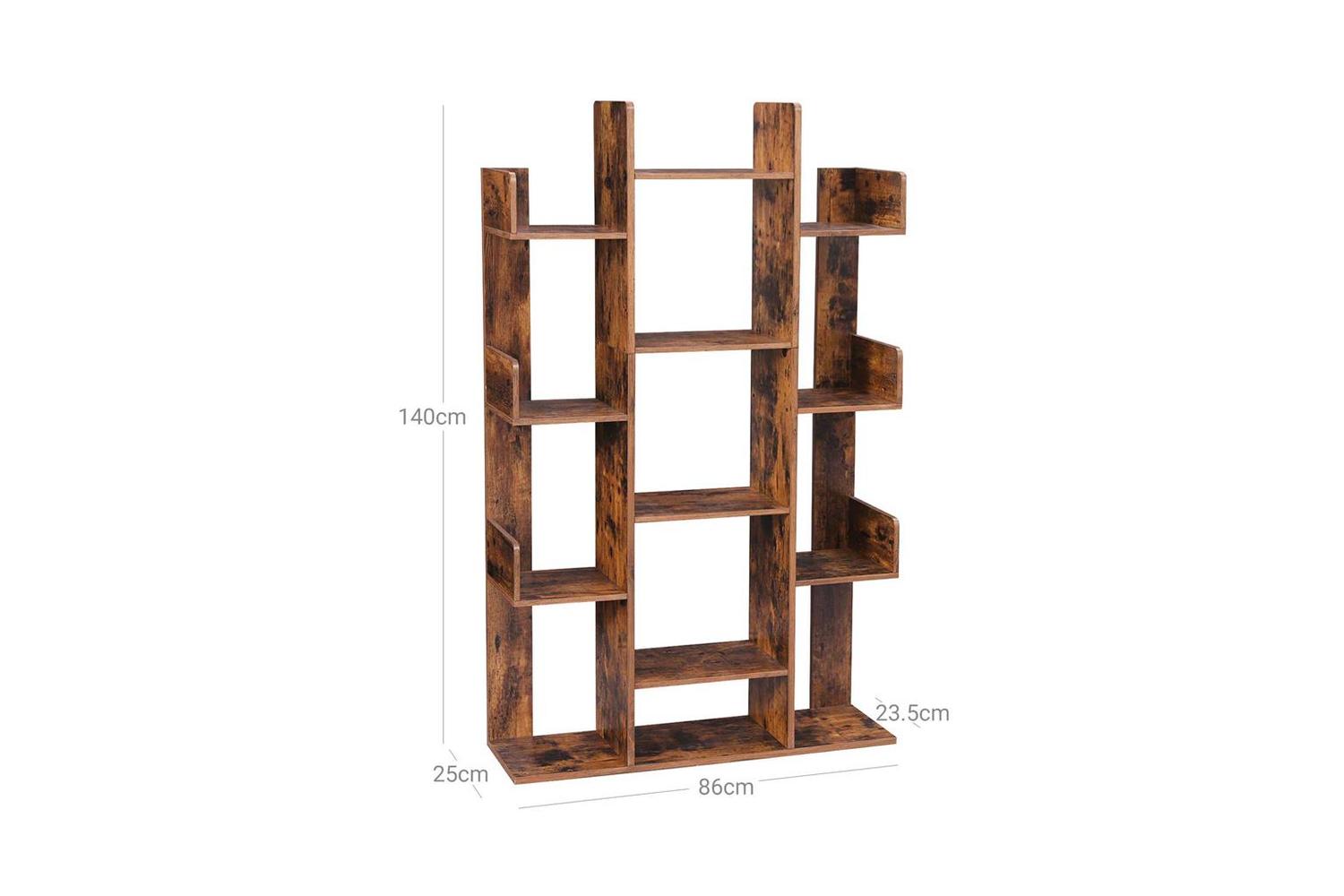 Vasagle Tree-shaped Wooden Bookcase | Rustic Brown-7