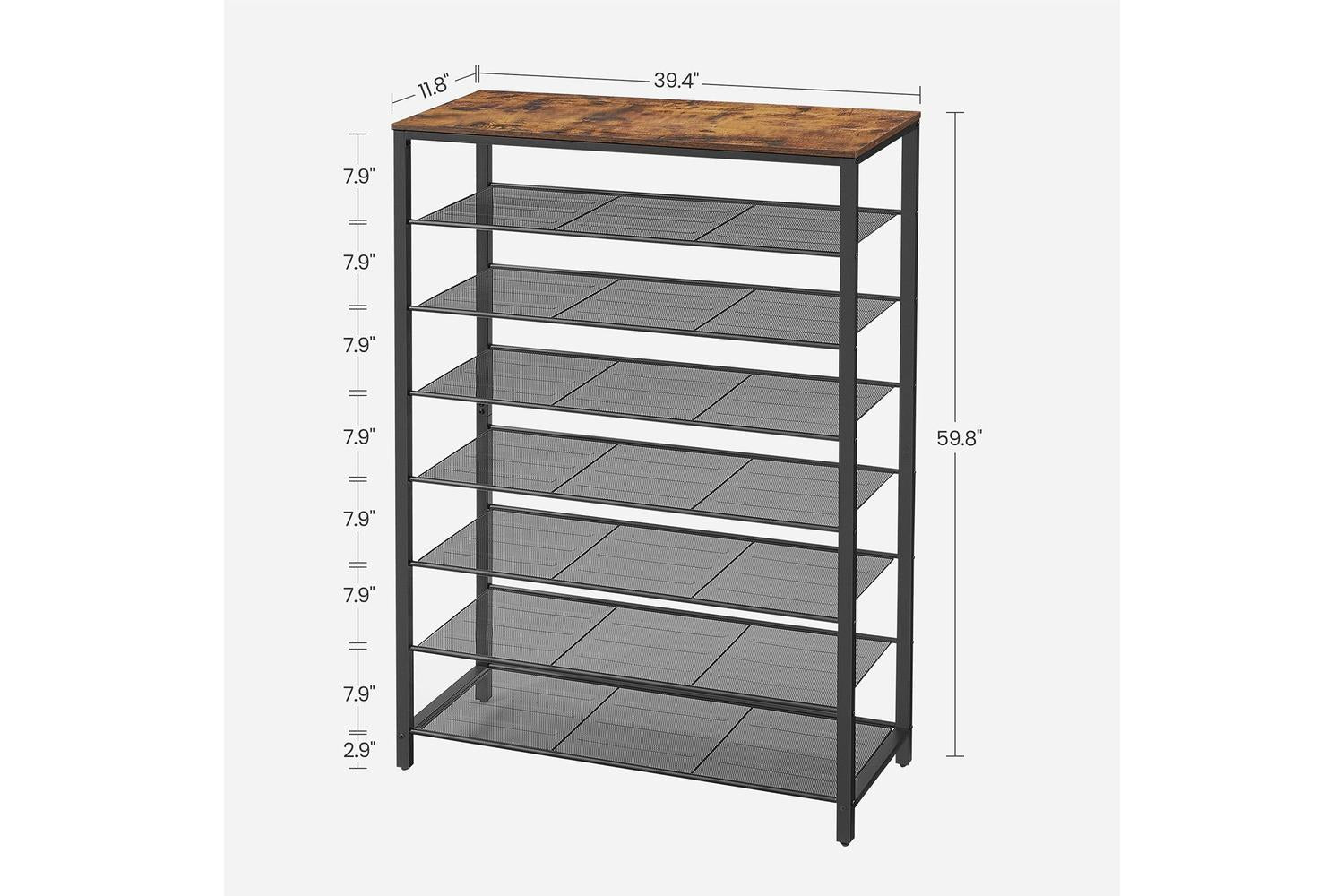 Vasagle  Shoe Rack With 7 Metal Shelves | Black-8