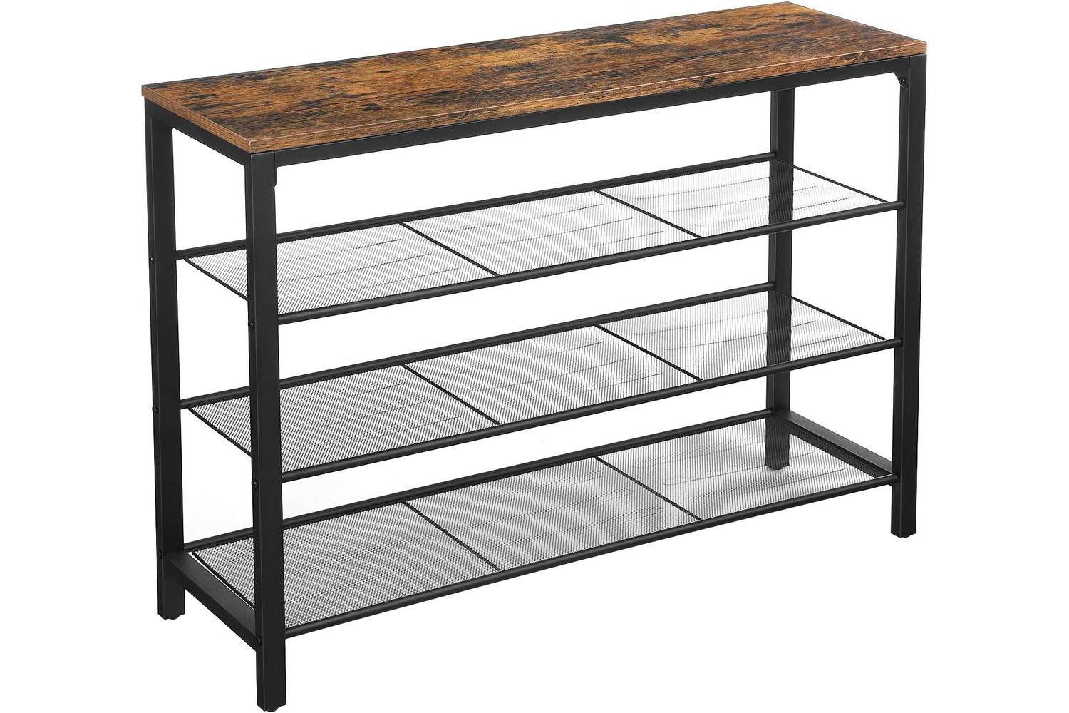 Vasagle Industrial Shoe Organizer | Rustic Brown & Black