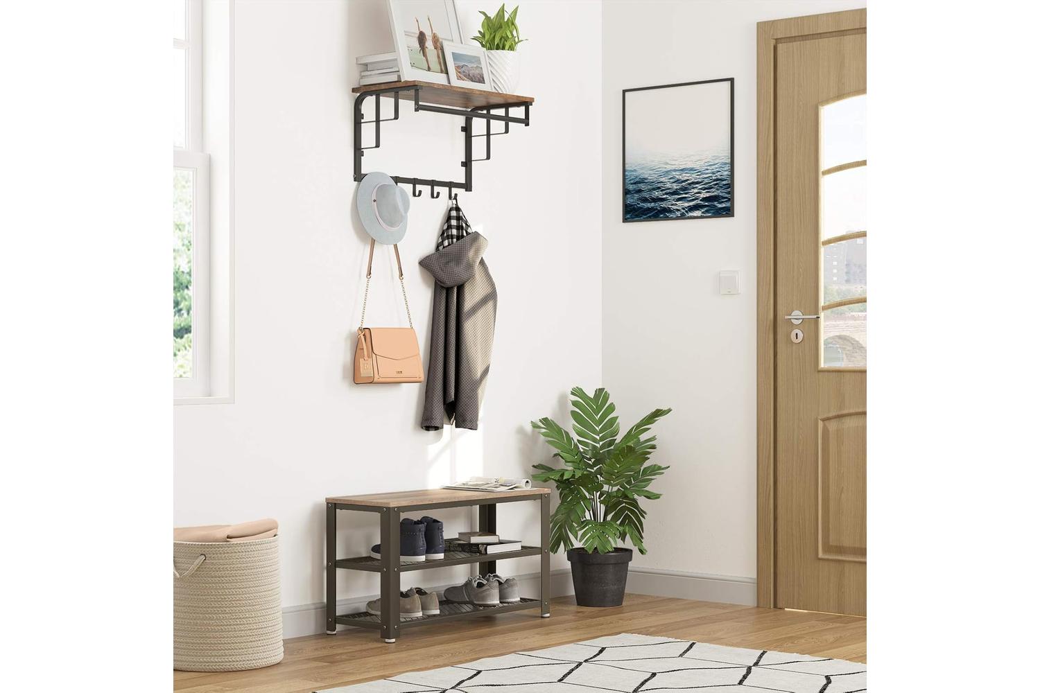 Vasagle Gray 3-Tier Shoe Storage Rack | Greige & Black-3