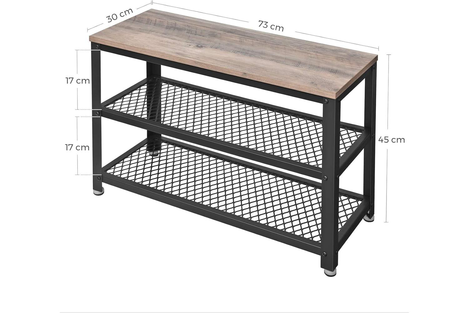 Vasagle Gray 3-Tier Shoe Storage Rack | Greige & Black-6