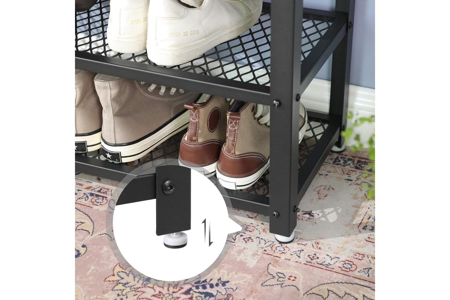 Vasagle Gray 3-Tier Shoe Storage Rack | Greige & Black-7