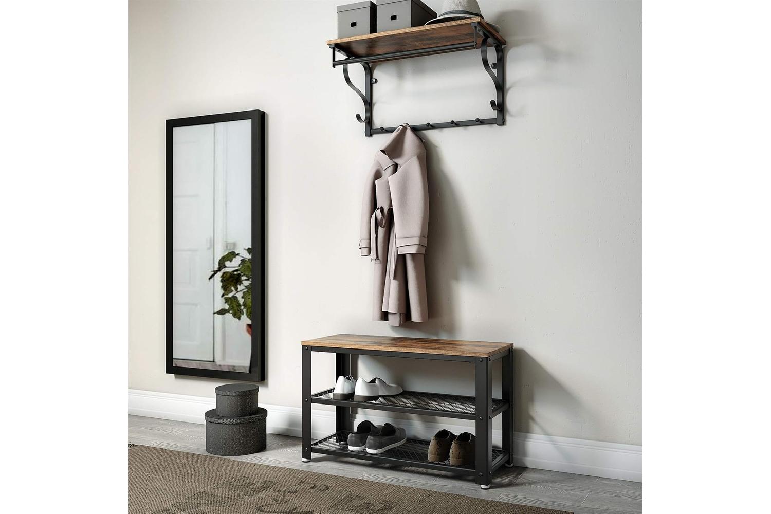 Vasagle Tiers Shoe Bench | Rustic Brown-4