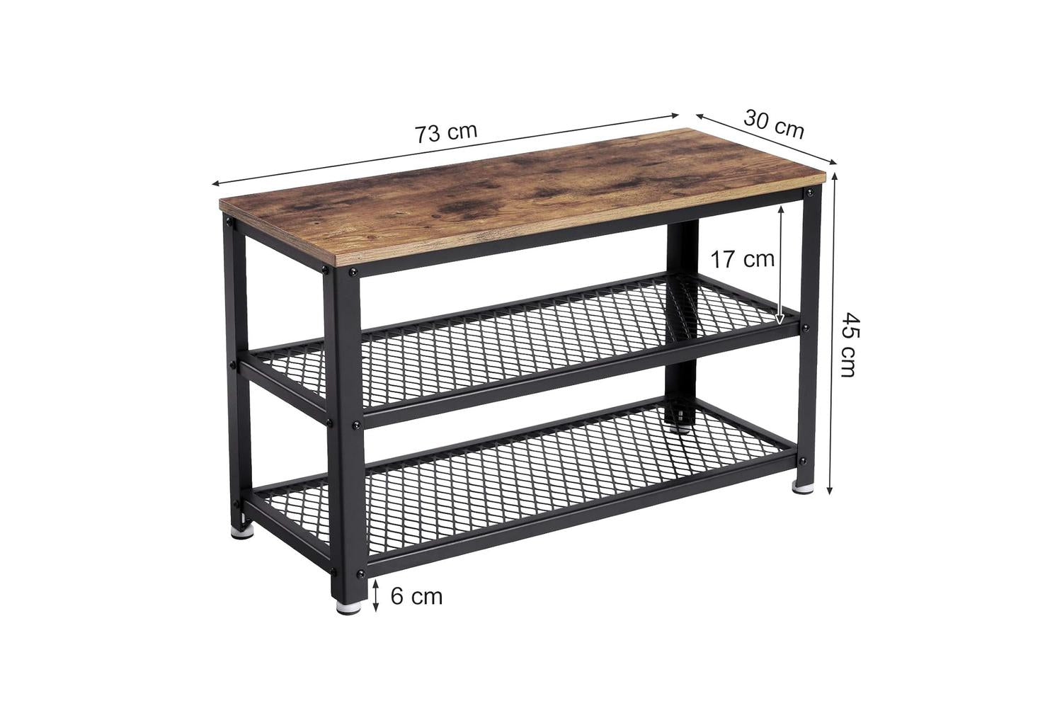 Vasagle Tiers Shoe Bench | Rustic Brown-6