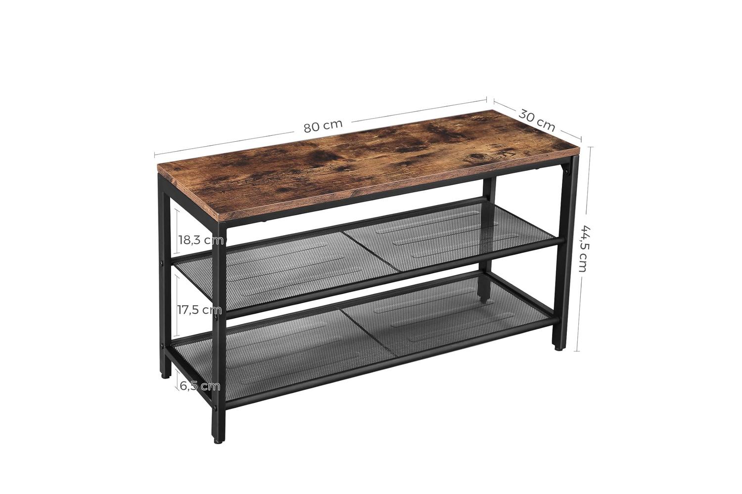 Vasagle Shoe Rack With Mesh Shelves | Rustic Brown-5