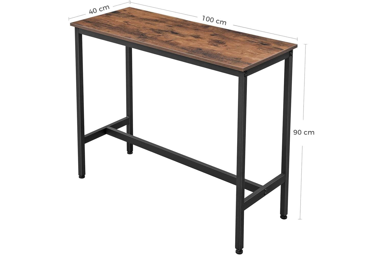 Vasagle Rustic Brown Industrial 4 People Pub Bar Table-7
